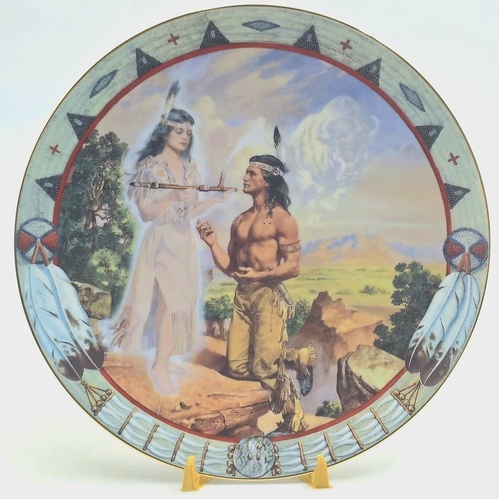 Hamilton Collection Peace Pipe Native American Legends Plate Sandro 1995