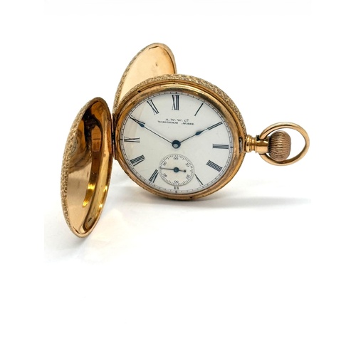 Vintage 18K Gold T.T. Jones Sons Waltham Pocket Watch 1899 Very Rare