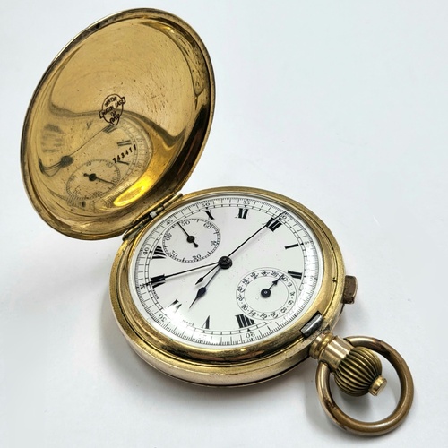 Geneva Watch Case Co Gold Filled Mechanical Hunter Pocket Watch 48mm Non Working
