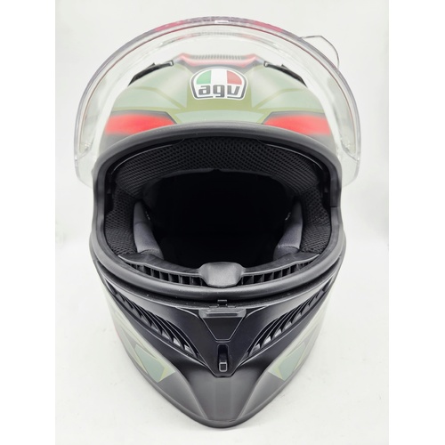AGV K3 Decept Motorcycle Helmet Green Red Black Size XXL Dust Bag