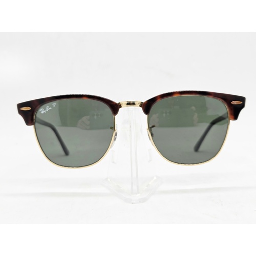 Ray-Ban RB3016 Clubmaster 990/58 Polarised Sunglasses 51-21 with Pouch