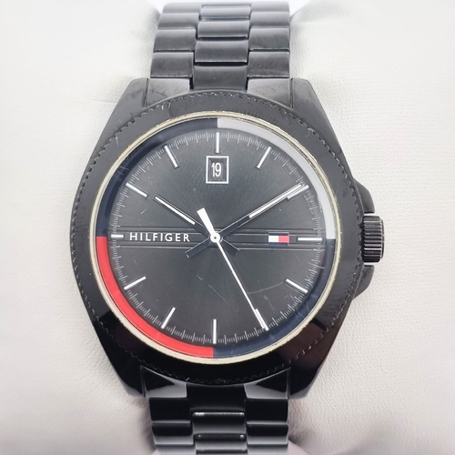 Tommy Hilfiger Mens Black Analogue Quartz Watch Stainless Steel Band