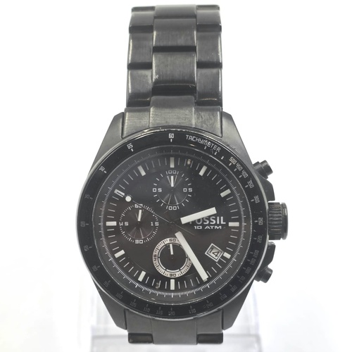 Fossil Decker CH2601 Men’s Black Stainless Steel Quartz Chronograph Watch