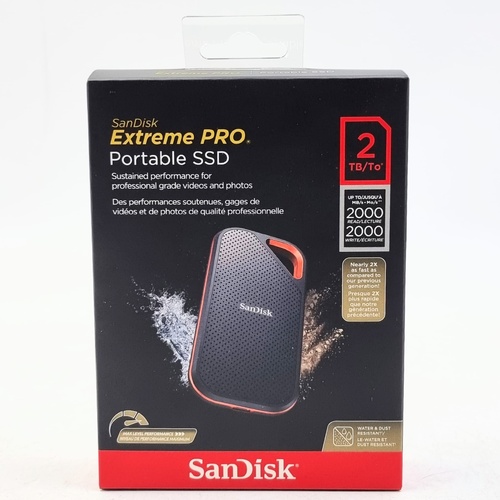 SanDisk Extreme PRO 2TB Portable SSD USB-C 2000MB/s SDSSDE81-2T00-G25