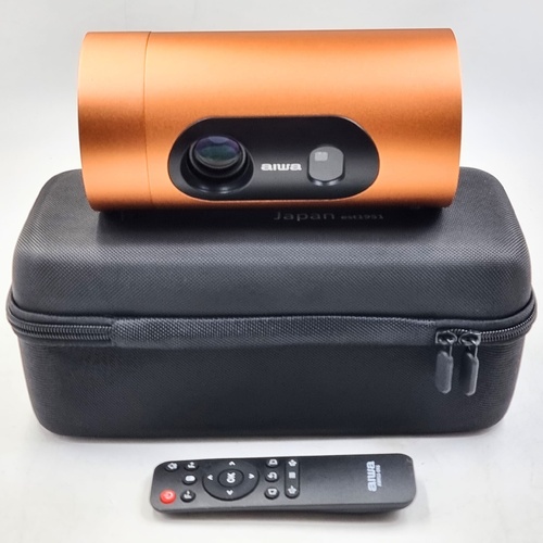 AIWA AWH11-ORG Smart LED Projector 200 ANSI WiFi Bluetooth Remote Case
