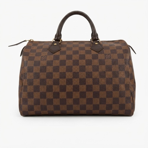 Louis Vuitton Speedy 30 Bandouliere Damier Ebene Brown Handbag + COA