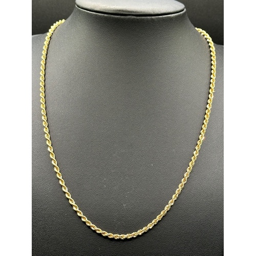 Unisex 18ct Yellow Gold Rope Twist Necklace