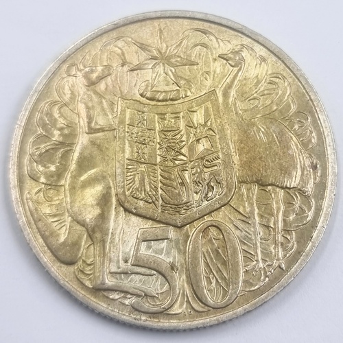 1966 Australian Round 50 Cent Coin 80% Silver Royal Australian Mint Elizabeth II