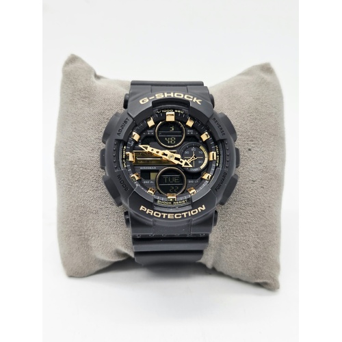 Casio G-Shock GMA-S140M Analog Digital Sports Watch Black Gold Compact