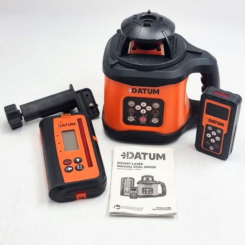 Datum DTR40R 400m Red Beam Dual Grade Rotary Laser Level Kit with Case