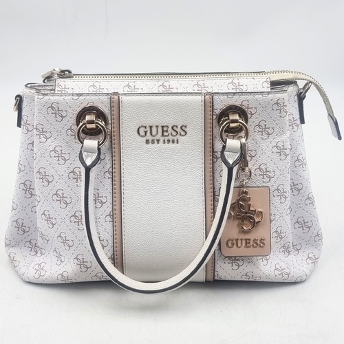 GUESS Cathleen Logo Tote Bag White Blush Women’s Handbag