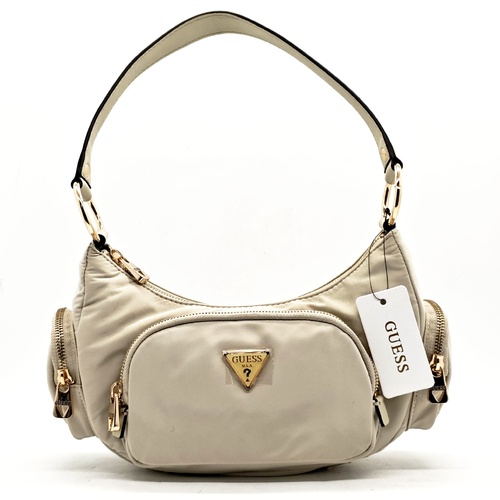 GUESS Gemma Shoulder Bag Women's Taupe Recycled Nylon Handbag EYG839517