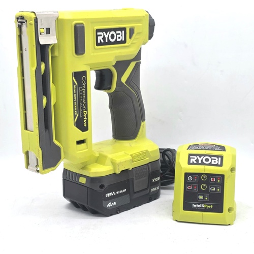 Ryobi 18V ONE+ Cordless Staple Gun R18ST50 4.0Ah Battery and Charger Combo