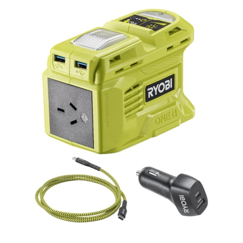 RYOBI R18BT150C ONE+ 18V 150W Inverter & 12V Car Charger Pack