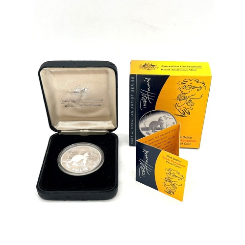 2007 Australian $1 Silver Kangaroo Proof Coin Rolf Harris Artist Series