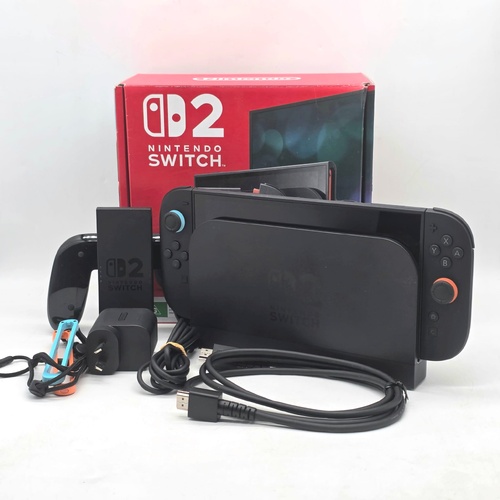 Nintendo Switch 2 Console BEE-001 Black with Joy-Con Dock Cables and Accessories