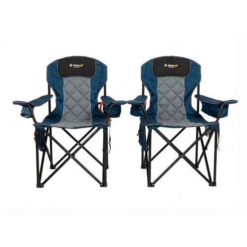 OZtrail Titan Elite Camping Chair Twin Pack 250kg Heavy Duty Pair