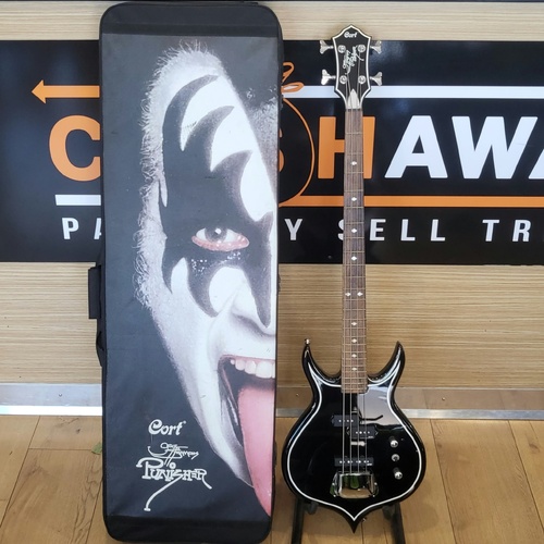 Cort GS Punisher 2 Gene Simmons KISS 4 String Electric Bass Guitar Black with Case