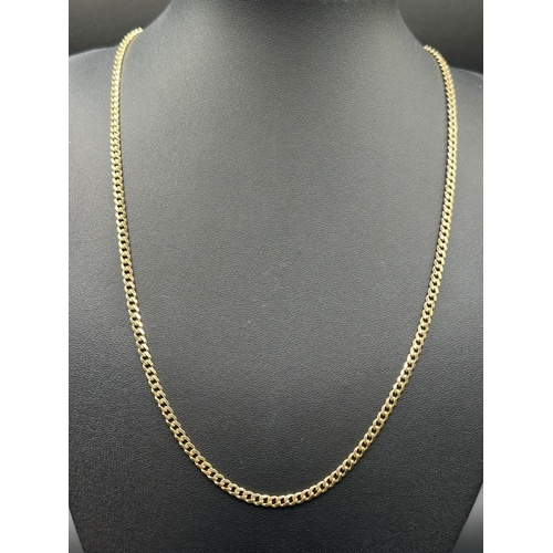 Unisex 9ct Yellow Gold Tight Curb Link Necklace