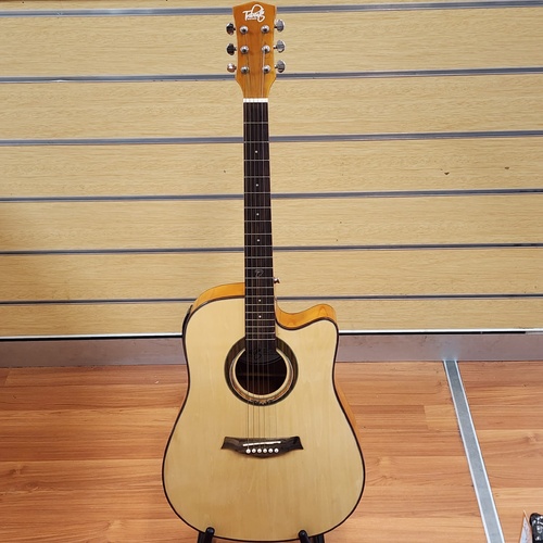 Tribute TRI-1CE Semi-Acoustic Cutaway Guitar Steel String Tuner Brown
