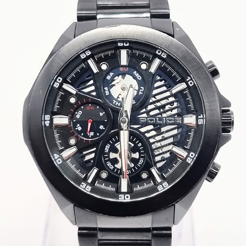 Police Wadden PL15654JSB.02M Mens Quartz Multifunction Watch Black Steel