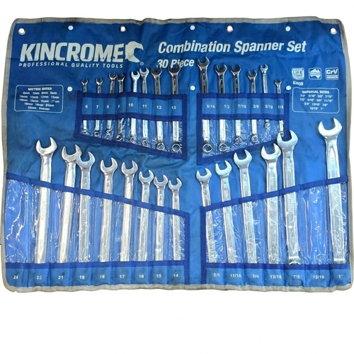 Kincrome 28 Piece Combination Spanner Set Metric Imperial K3030 Tool