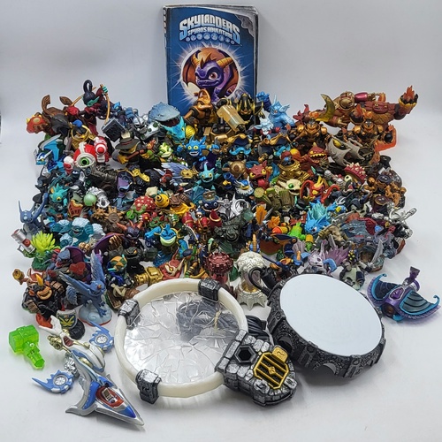 Skylanders 90+ Piece Bulk Lot Figures & Vehicles with 2 Portals & Official Guide