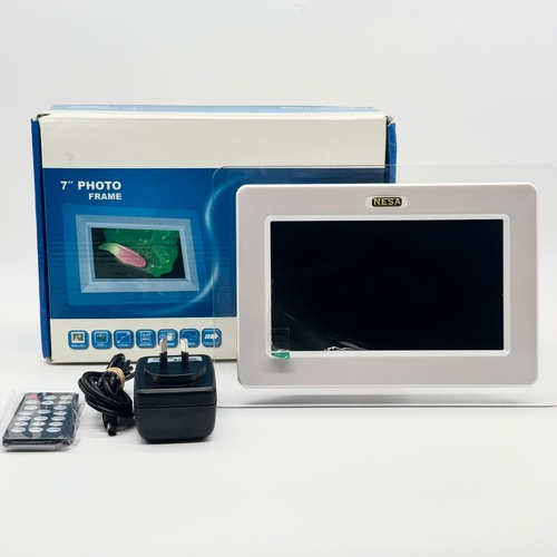 Nesa 7 Inch Digital Photo Frame DPF-07018F White Acrylic Desktop Display