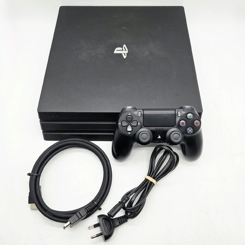 Sony PlayStation 4 Pro 1TB Jet Black Console CUH-7202B Bundle Controller Leads