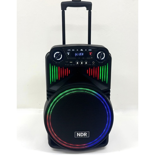 NDR NDR-1211 12 Inch 1200W LED RGB Portable Speaker with Mic and Remote