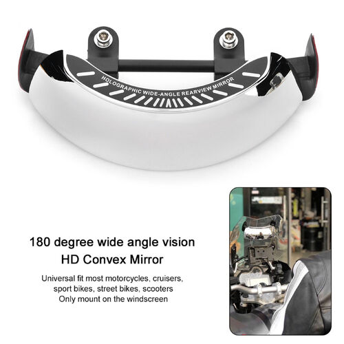  180degree Rearview Mirror for Motorcycle and Car Windscreen Mount (New)