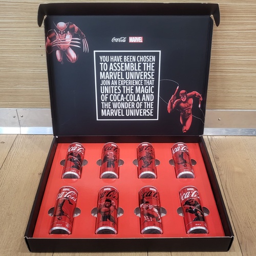 2024 Coca-Cola x Marvel 8 Can Gift Box Limited Edition Collectible Set