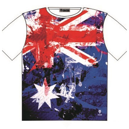 T-Shirt AU Flag Aussie Pride with Attitude Street Fashion Mens Ladies AU STOCK [Size: M - 40in/102cm Chest]