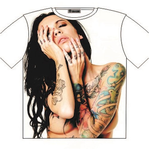 T-Shirt Nude Tattoo Girl Street Fashion Mens Ladies AU STOCK [Size: M - 40in/102cm Chest]