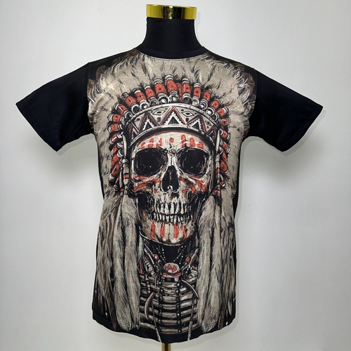 Indian Chief Tribal T-Shirt Abstract Urban Fashion Street Wear Black Size: M/L/XL/2XL [Size: M - 40in/102cm Chest]
