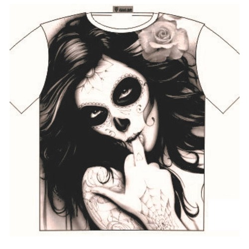 Voodoo tattoo lady with attitude T Shirt Street Fashion Mens Ladies  AU STOCK [colour: Black] [Size: L - 42in/107cm Chest]