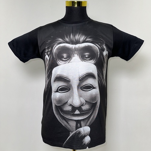 Vendetta Monkey T-Shirt Hip Hop New Wave Urban Fashion Street Wear Black Size: M/L/XL/2XL [Size: M - 40in/102cm Chest]