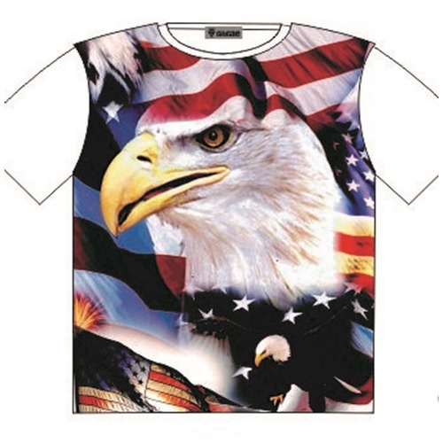 T-Shirt USA Patriot USA Eagle & Flag Street Fashion Mens Ladies AU STOCK [Size: M - 40in/102cm Chest]