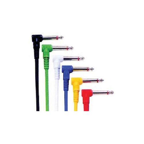 Guitar Patch Cable Leads Angled 1/4 6.35mm Set of 6