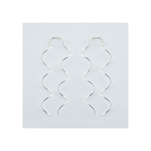 Sterling Silver Earrings Curly Delicate Threaders 2.53 Grams NEW