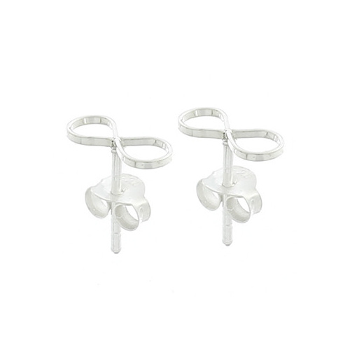 Everyday Wear Sterling Silver Infinity Stud Earrings 0.48 Grams NEW
