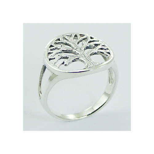 Rugged Antiqued Silver Tree of Life Ring 3.88 Grams NEW