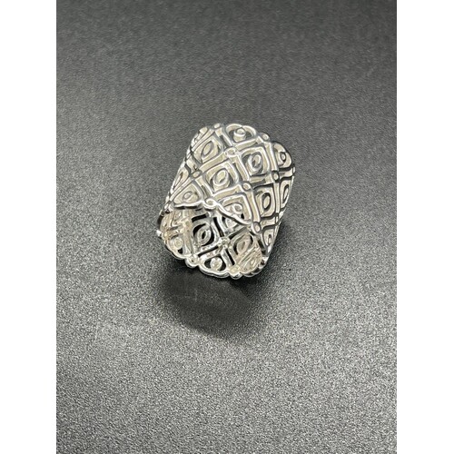 Hearts and eyes designed Tube Ring 925 solid Sterling Silver 9 Grams [size: 6/52]