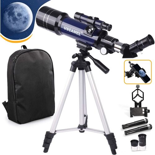 USCAMEL 70mm Refractor Telescope with Tripod, Phone Adapter & Backpack (NEW)