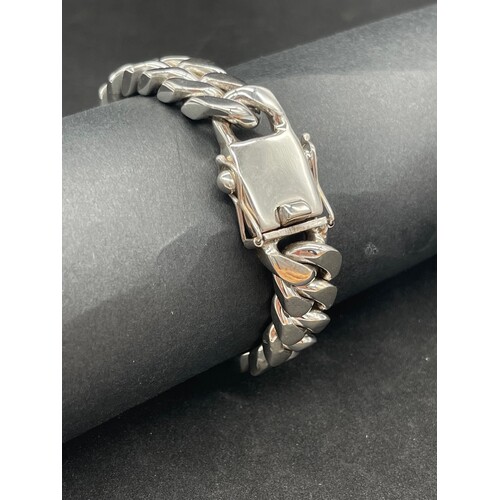 Mens 925 Sterling Silver 100g Chunky Curb Link Bracelet (New)