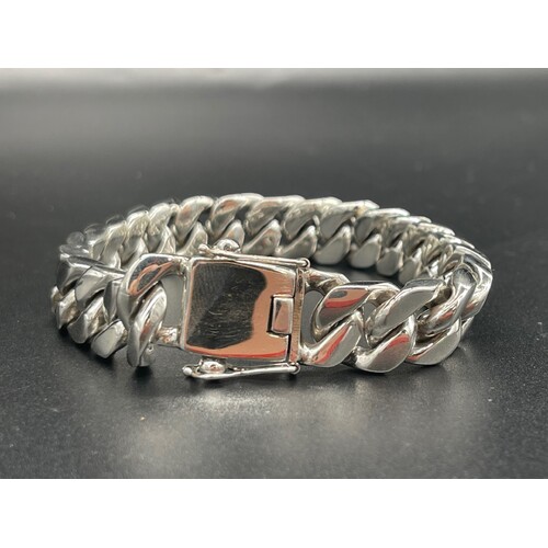 Mens 925 Sterling Silver Curb Link Bracelet (New)