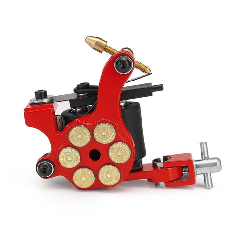 Tattoo Machine Gun for lining and shading Dual 10-wrap Coil Professional tattoo Gun RED Bullet Style AU STOCK