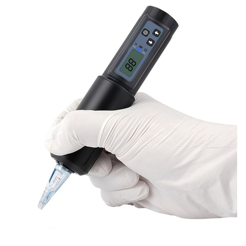 Spark Tattoo Wireless Rotary Pen Kit with LED Display & 2000mAh Battery - Black