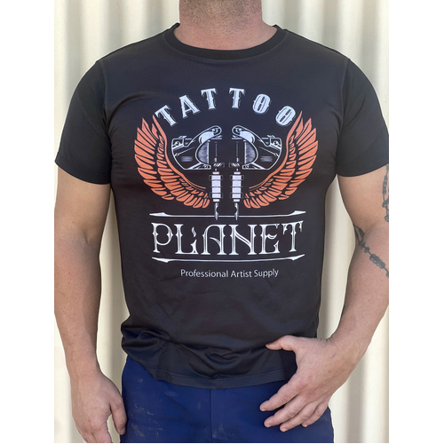 Tattoo Planet T-Shirt Street Fashion Mens Ladies - Black [Size: M]